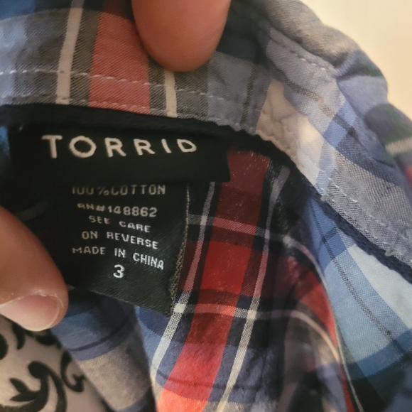 Torrid Multicolor Plaid Shirt - Size 3 - Picture 2 of 2